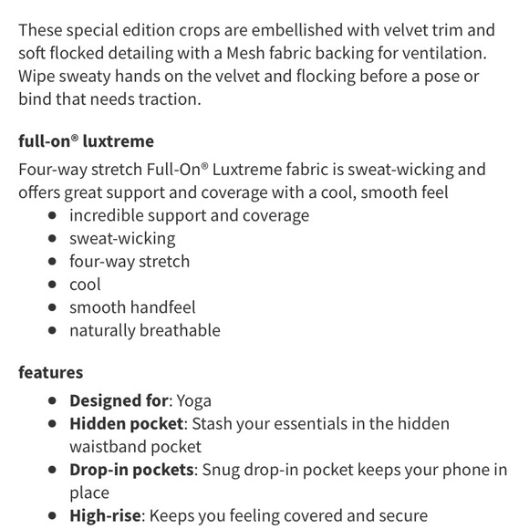 Lululemon Hi Rise lace trim crops sz 4 - Picture 5 of 5